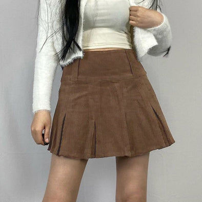 Brown Vintage Corduroy Skirt