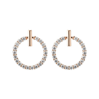 Crystal Rhinestone Round Stud Earrings