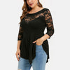 Floral Lace Hollow Out Tunic Blouse
