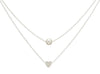 Sweet Double Layers Imitation Pearls Heart-shaped Pendant Necklace