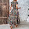 Vintage Paisley Print Long Dress
