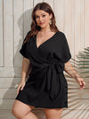 Front Tie Batwing Sleeve Dress