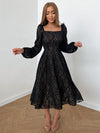 Solid Black Midi Dress